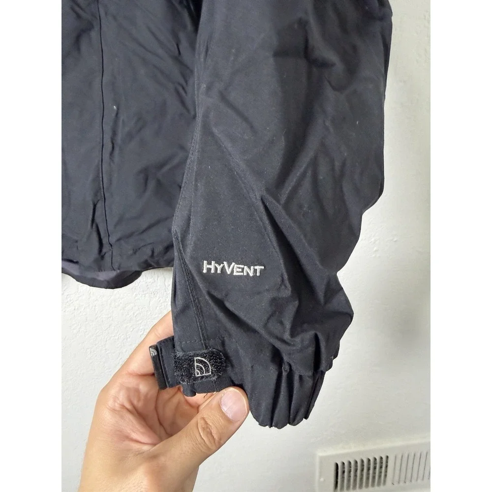 The‎ North Face Hyvent Jacket Men's Size Large Black Coat Camo Inside